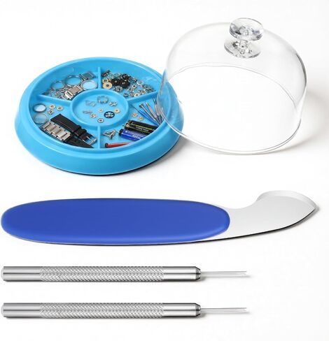 Watch Movement Dust Cover Watch Storage BoxWatch Parts Tray 5 Slots Watchmaking Tools Tray Storage Box Repair Spares Kit for Crafts Screw Component Hardware Parts with 3 Small Tools in Saudi Arabia