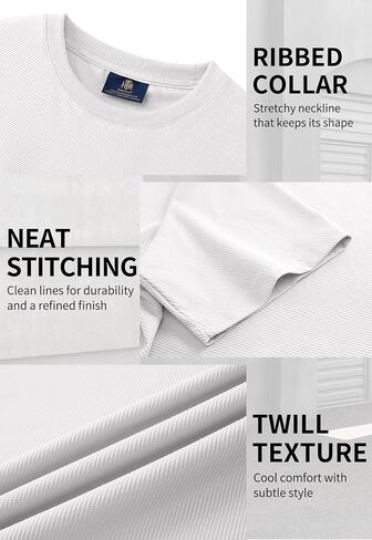 Mens Oversized Textured Tshirt Casual Midweight Summer Crewneck Street T-Shirt (S-XXL) in Saudi Arabia