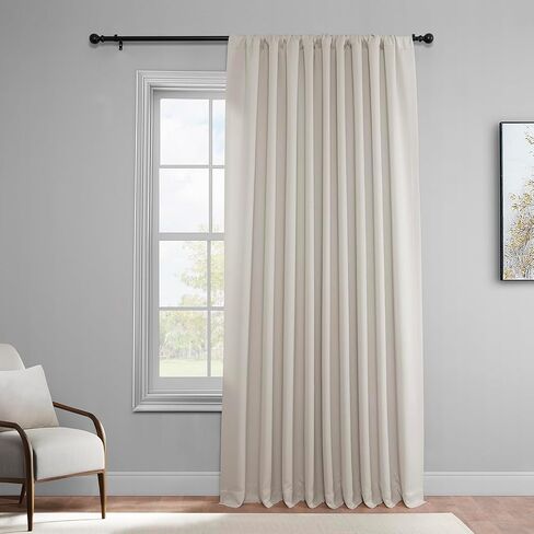 HPD Half Price Drapes Polyester Extra Wide Room Darkening Curtains for Bedroom 96 Inches Long (1 Panel), 100W x 96L Curtains for Living Room Home Decor, Alabaster Beige in Kuwait