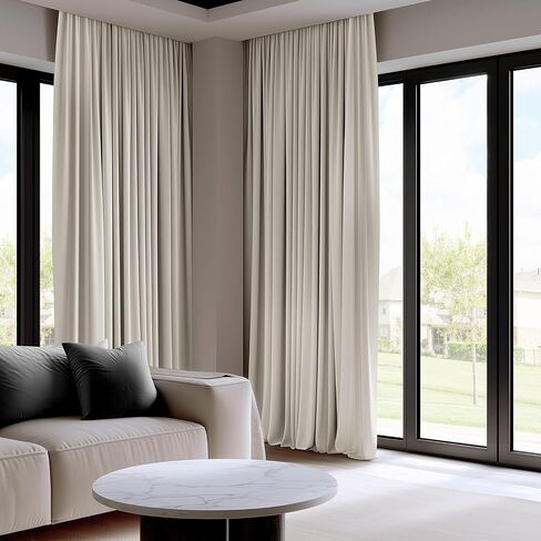 HPD Half Price Drapes Polyester Extra Wide Room Darkening Curtains for Bedroom 96 Inches Long (1 Panel), 100W x 96L Curtains for Living Room Home Decor, Alabaster Beige in Kuwait