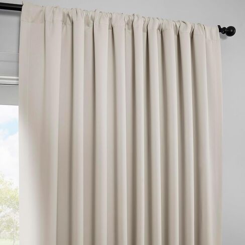 HPD Half Price Drapes Polyester Extra Wide Room Darkening Curtains for Bedroom 96 Inches Long (1 Panel), 100W x 96L Curtains for Living Room Home Decor, Alabaster Beige in Kuwait