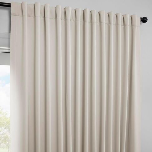 HPD Half Price Drapes Polyester Extra Wide Room Darkening Curtains for Bedroom 96 Inches Long (1 Panel), 100W x 96L Curtains for Living Room Home Decor, Alabaster Beige in Kuwait