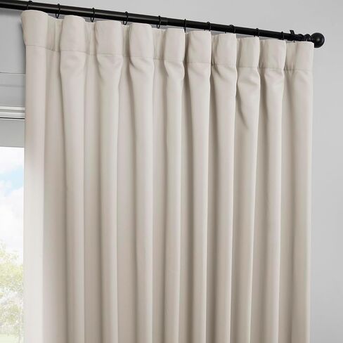 HPD Half Price Drapes Polyester Extra Wide Room Darkening Curtains for Bedroom 96 Inches Long (1 Panel), 100W x 96L Curtains for Living Room Home Decor, Alabaster Beige in Kuwait