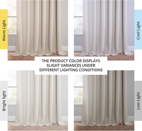 HPD Half Price Drapes Polyester Extra Wide Room Darkening Curtains for Bedroom 96 Inches Long (1 Panel), 100W x 96L Curtains for Living Room Home Decor, Alabaster Beige in Kuwait