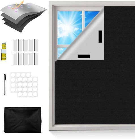 Blackout Window Cover, Portable Window Blinds, No Drill Shades & Blackout Blinds with Stickers & Tabs for RV, Baby Nursery, Travel, Dorm Room in Saudi Arabia