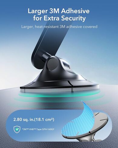 ESR for MagSafe Car Mount, Upgraded Dashboard Magnetic Phone Holder for Car, 360° Rotation, Car Phone Holder Mount for iPhone 16/16e/15/14/13/12,S25,Strong Magnets,Car Accessories(with 2 Mental Rings) in Saudi Arabia