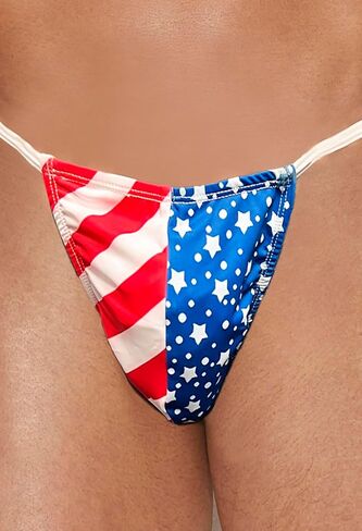 Mens USA Patriotic Stars and Striped G-string Pouch Thong Underwear Bottom in Saudi Arabia
