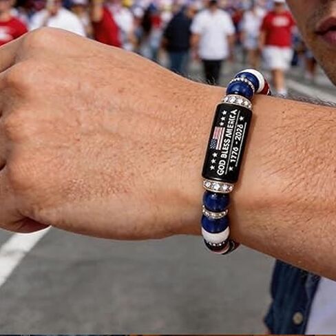 250th Anniversary Liberty USA Patriotic Bracelet for Women Men 4th of July Bracelets Red White Blue Beaded Bracelets Independence Day Accessories USA 250 Freedom Legacy Bracelet(1776-2026) Statement Gift Jewelry in Saudi Arabia