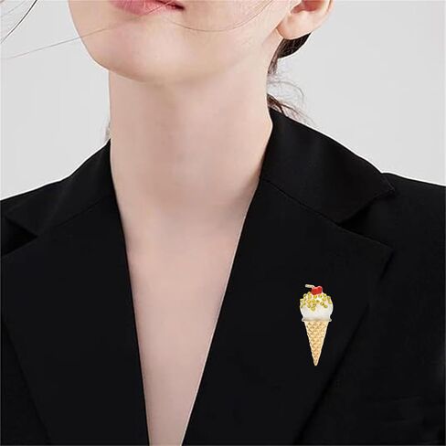 Ice Cream Brooches for Women Ladies Trendy Creative Cute Ice Cream Enamel Brooch Lapel Pins Clothes Decorations Fashion Jewelry Gifts Accessories in Kuwait