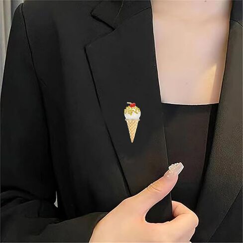 Ice Cream Brooches for Women Ladies Trendy Creative Cute Ice Cream Enamel Brooch Lapel Pins Clothes Decorations Fashion Jewelry Gifts Accessories in Kuwait