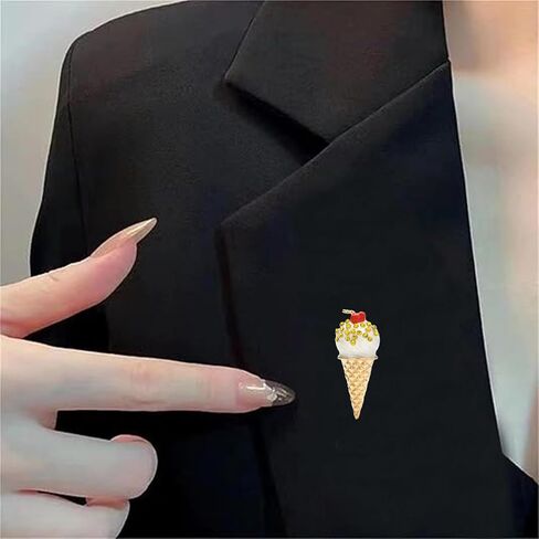 Ice Cream Brooches for Women Ladies Trendy Creative Cute Ice Cream Enamel Brooch Lapel Pins Clothes Decorations Fashion Jewelry Gifts Accessories in Kuwait