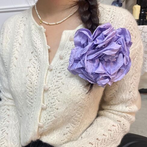 6.3IN/16CM Flower Brooch,Flower Brooch Pin Hair Clips Large Vintage Brooches and Pins for Women in Kuwait