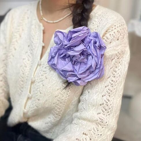 6.3IN/16CM Flower Brooch,Flower Brooch Pin Hair Clips Large Vintage Brooches and Pins for Women in Kuwait