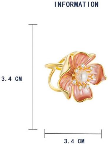 Kokoma Elegant Pearl Camellia Flower Silk Scarf Ring for Women, Cubic Zirconia Floral Scarf Buckle Holder Shawl Brooch Decoration Accessories Jewelry in Kuwait