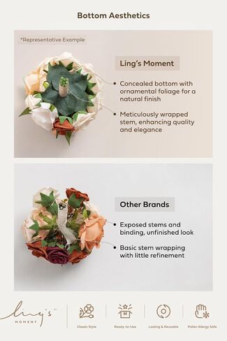 Ling's moment Navy Blue Bridal Bouquet for Bride, Blue Wedding Bouquets for Bride, 13 Inch Silk Round Artificial Wedding Flowers Bouquets in Kuwait