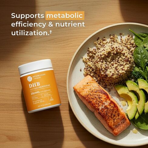 Neurogan Dihydroberberine Supplement Capsules - High-Potency 250mg Per Serving - Bioavailable Berberine Metabolite for Daily Balance, Heart Health & Nutrient Utilization - Made in USA in Saudi Arabia