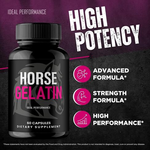 IDEAL PERFORMANCE Horse Gelatin Capsules, HorseGelatin Pills Reviews (60 Capsules) in Saudi Arabia