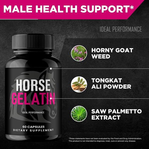 IDEAL PERFORMANCE Horse Gelatin Capsules, HorseGelatin Pills Reviews (60 Capsules) in Saudi Arabia