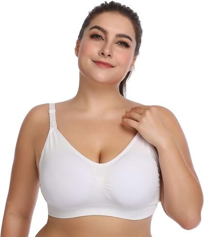 Womens Sleeping Nursing Bra Wirefree Breastfeeding Maternity Bralette Pack of 5 Color White Size S in Saudi Arabia