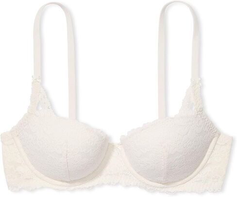 Victoria's Secret Women's Pink Wink Push Up Balconette Bra, Bras for Women, Coconut White, 38DDD in Kuwait