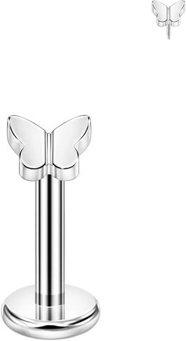 FANSING 316L Surgical Steel Push Pin Threadless Labret Stud Butterfly Top in Kuwait