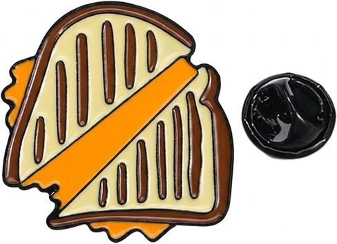 1Pcs Grilled Cheese Sandwich Enamel Pin Cute Food Brooch, Funny Lapel Pin, Backpack Pin, Kawaii Pins for Jackets, Gifts for Women & Teens, Collectible Badge in Saudi Arabia