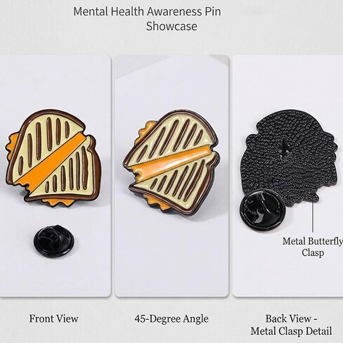 1Pcs Grilled Cheese Sandwich Enamel Pin Cute Food Brooch, Funny Lapel Pin, Backpack Pin, Kawaii Pins for Jackets, Gifts for Women & Teens, Collectible Badge in Saudi Arabia
