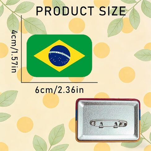 4 PCS Brazil Flag Pins,Novelty Unique Enamel Pins,Brazilian Enamel Metal National Brooch Badge,World Travel Souvenir Gifts for Backpacks Clothing Hats Bookbag Lanyard Fashion Jewelry Accessories in Saudi Arabia