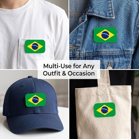 4 PCS Brazil Flag Pins,Novelty Unique Enamel Pins,Brazilian Enamel Metal National Brooch Badge,World Travel Souvenir Gifts for Backpacks Clothing Hats Bookbag Lanyard Fashion Jewelry Accessories in Saudi Arabia