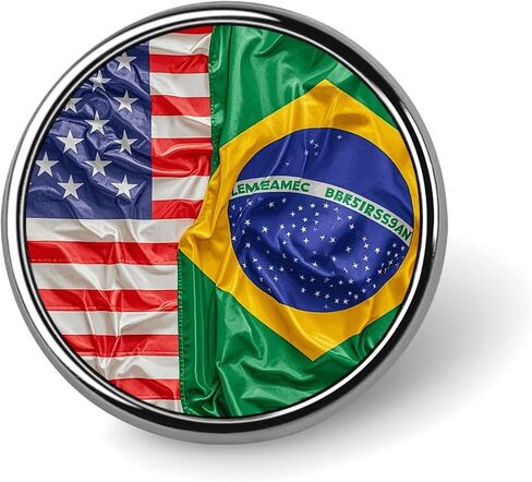 دبوس طية صدر السترة بالأعلام الأمريكية والبرازيلية، دبوس بروش أنيق خفيف الوزن، إكسسوار دبابيس طية صدر السترة للملابس الشخصية in Kuwait
