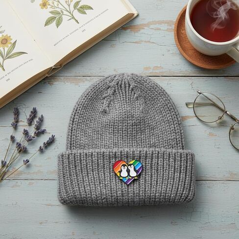 Cute Pride Penguin Pin - Funny Couple Penguin Enamel Pins Brooch for Backpacks, Jackets, Hats. Adorable Rainbow Heart Brooches Gift for Women, Friends, Girls, Adults. in Saudi Arabia
