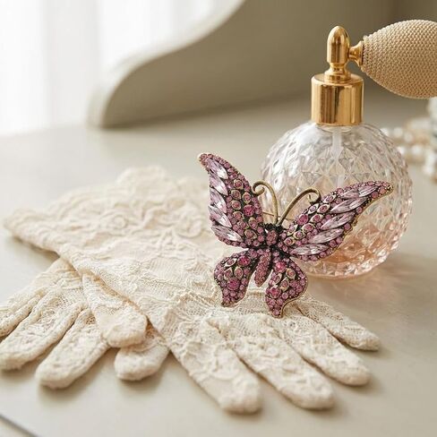 Crystal Rhinestone Butterfly Brooch,Elegant Butterfly Lapel Pins,Fashion Exquisite Crystal Animal Shape Brooches Lapel Pins,Dress Accessories Jewelry Gift for Women Daily Decoration in Saudi Arabia