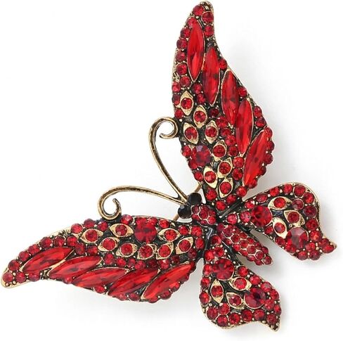 Crystal Rhinestone Butterfly Brooch,Elegant Butterfly Lapel Pins,Fashion Exquisite Crystal Animal Shape Brooches Lapel Pins,Dress Accessories Jewelry Gift for Women Daily Decoration in Saudi Arabia