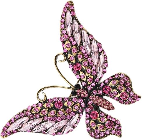 Crystal Rhinestone Butterfly Brooch,Elegant Butterfly Lapel Pins,Fashion Exquisite Crystal Animal Shape Brooches Lapel Pins,Dress Accessories Jewelry Gift for Women Daily Decoration in Saudi Arabia