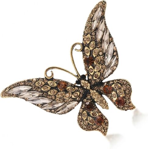 Crystal Rhinestone Butterfly Brooch,Elegant Butterfly Lapel Pins,Fashion Exquisite Crystal Animal Shape Brooches Lapel Pins,Dress Accessories Jewelry Gift for Women Daily Decoration in Saudi Arabia