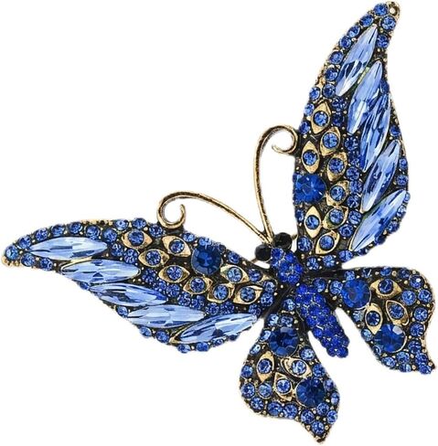Crystal Rhinestone Butterfly Brooch,Elegant Butterfly Lapel Pins,Fashion Exquisite Crystal Animal Shape Brooches Lapel Pins,Dress Accessories Jewelry Gift for Women Daily Decoration in Saudi Arabia