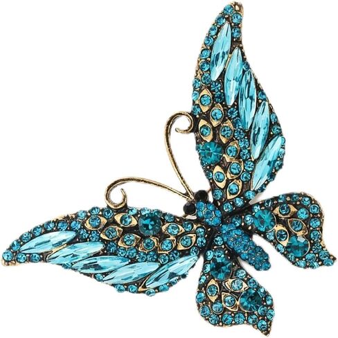 Crystal Rhinestone Butterfly Brooch,Elegant Butterfly Lapel Pins,Fashion Exquisite Crystal Animal Shape Brooches Lapel Pins,Dress Accessories Jewelry Gift for Women Daily Decoration in Saudi Arabia