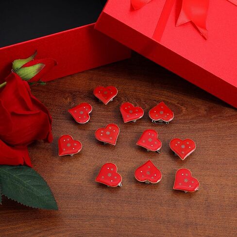 SEWACC 20pcs Red Heart Luminous Brooch Pins, Glowing Lapel Pins for Valentine’s Day Party Decorations in Saudi Arabia