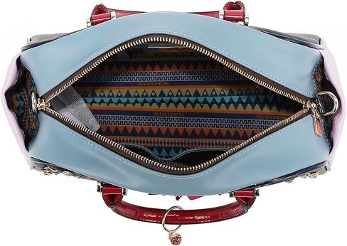 Nicole Lee Boston Bag, Dream Comes True Collection, Vegan Leather, Floral Embellished, Two-Way Zip Top, Gold Hardware, with Crossbody Strap FALL DREAM COMES TRUE in Saudi Arabia