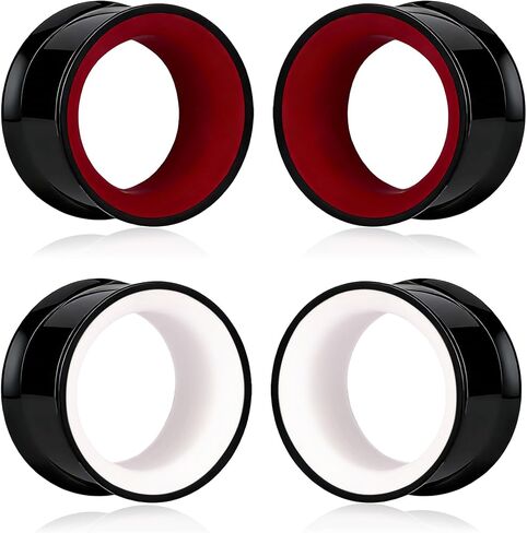 DOEARKO 4PCS Round Shape Ear Tunnels Plugs Stainless Steel Hollow Double Flared Ear Gauges Tunnels Stretcher Body Piercing Earring Jewelry for Women Men 0g(8mm)-1"(25mm) in Saudi Arabia