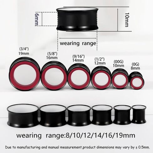 DOEARKO 4PCS Round Shape Ear Tunnels Plugs Stainless Steel Hollow Double Flared Ear Gauges Tunnels Stretcher Body Piercing Earring Jewelry for Women Men 0g(8mm)-1"(25mm) in Saudi Arabia