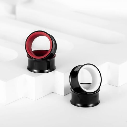 DOEARKO 4PCS Round Shape Ear Tunnels Plugs Stainless Steel Hollow Double Flared Ear Gauges Tunnels Stretcher Body Piercing Earring Jewelry for Women Men 0g(8mm)-1"(25mm) in Saudi Arabia