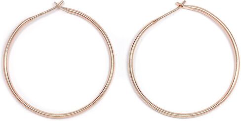 Large Gold Hoop Earrings, Comes as Pair, 14K Gold Filled, 45mm, 16 gauge, Butterfly Clutch, Hypoallergenic, Gold Earrings for Women (45mm, 14K Rose Gold Filled) in Saudi Arabia