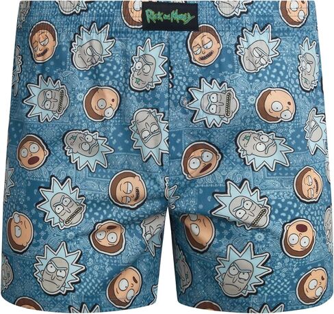 COCO BRANDS Shrek Rick and Morty South Park Mens Boxer Shorts - Soft Cotton Woven Boxers for Men with Button Fly in Kuwait