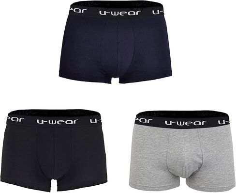 ملابس داخلية بوكسر للرجال من U-Wear، ملابس داخلية قطنية للرجال، 3 قطع من الملابس الداخلية للرجال in Kuwait