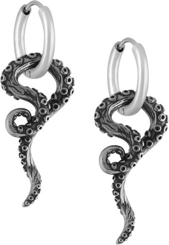Sacina Goth Octopus Hoop Earrings, Gothic Emo Punk Grunge Earrings, Goth Jewelry, Halloween Christmas Jewelry Gift for Women in Kuwait