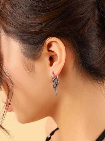 Sacina Goth Octopus Hoop Earrings, Gothic Emo Punk Grunge Earrings, Goth Jewelry, Halloween Christmas Jewelry Gift for Women in Kuwait