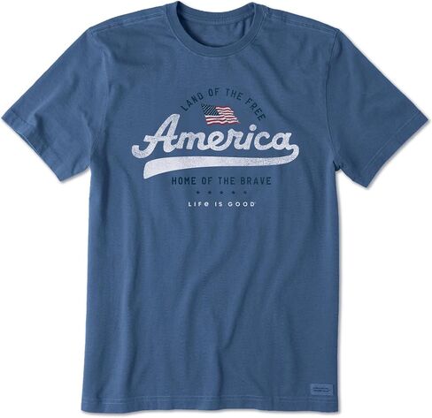Life is Good Men's 4th of July Crusher Tee Shirt, Short Sleeve Cotton Graphic T-Shirts in Kuwait