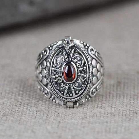 Openable Gawu Box Rings with Secret Compartment Adjustable Size Opening Alloy Fashion Accessory for Trendy Outfits Secret Compartment in Saudi Arabia
