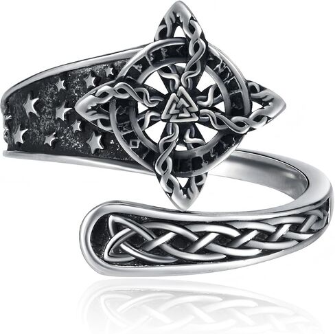 Witches Knot Adjustable Ring for Women,Witchcraft Celtic Amulet Nudo de Bruja Ring Vintage Jewelry Gift in Saudi Arabia